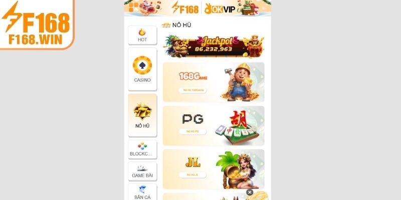 Giới thiệu về sảnh Nổ Hũ F168