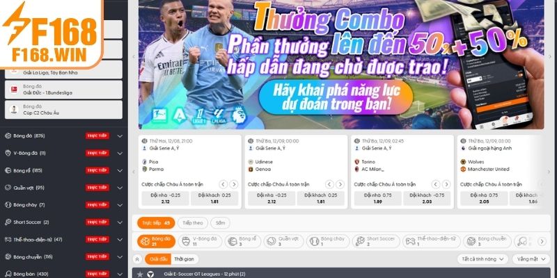 Những môn đặc sắc tại sảnh Thể Thao F168